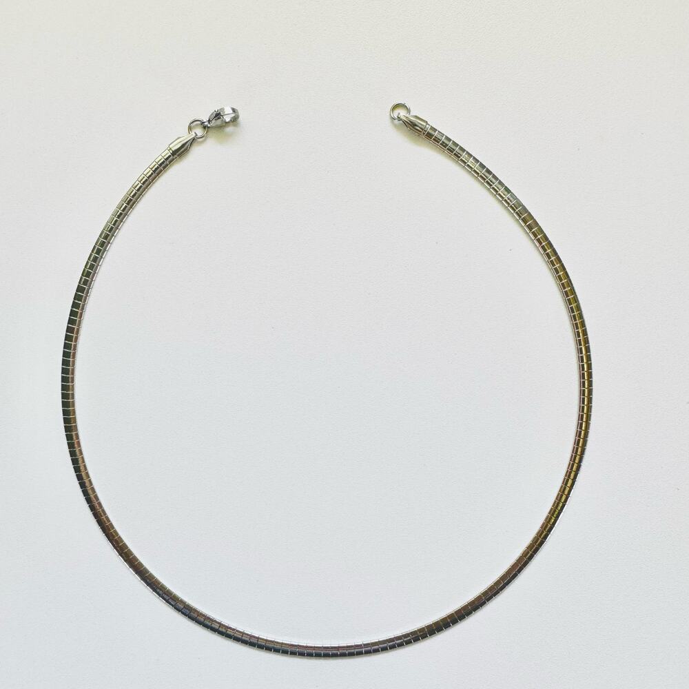 NEW NORDSTROM REVOLVE Silver Choker Omega Chain Link 5mm Necklace Jewelry Retro - Picture 6 of 10